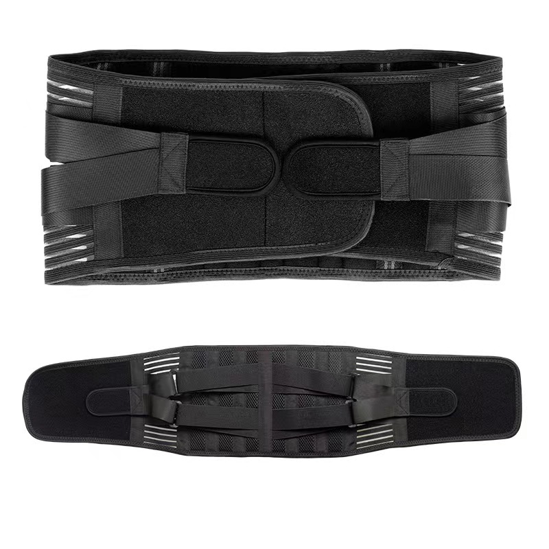 Double Pull Breathable Brace Lumbar Back Belt Function waist support 4 steel plates support the waist  fish silk fabric High-Volume Manufacturing Trade