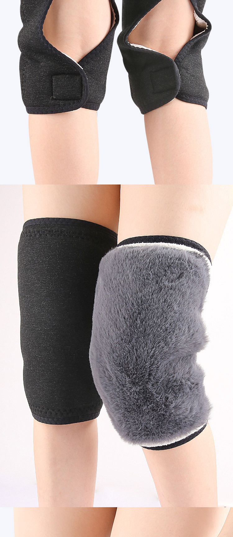 Double compound Velcro Fall/Winter knee pads thickened with fleece warm knee pads Production Wholesale Operations