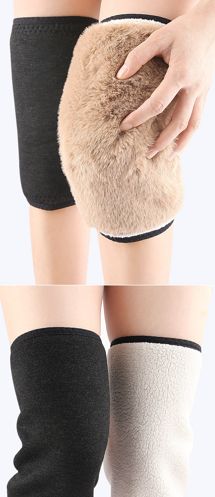 Double compound Velcro Fall/Winter knee pads thickened with fleece warm knee pads Production Wholesale Operations