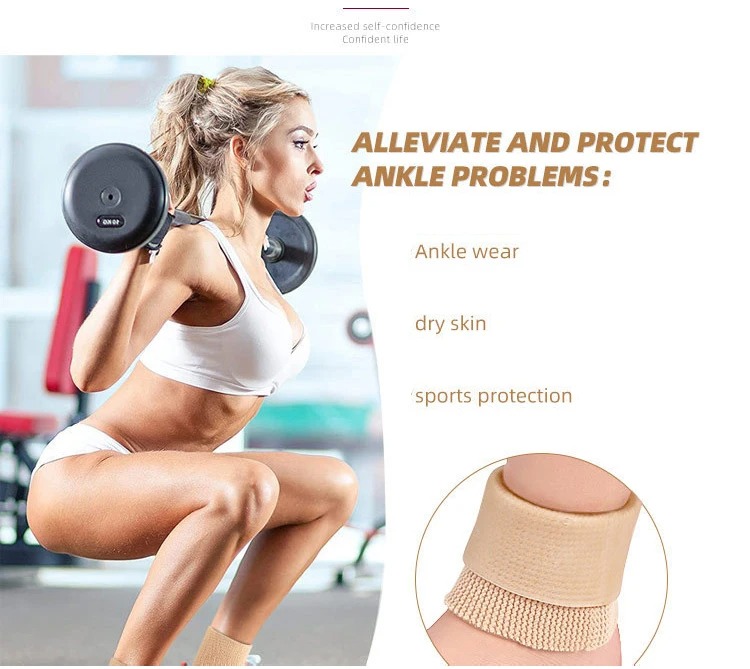 Durable Ankle Gel Sleeves Skate Socks Ankle Pads Compression Ankle Sleeve Protection for Figure Skating Riding Ski China OEM Supplier
