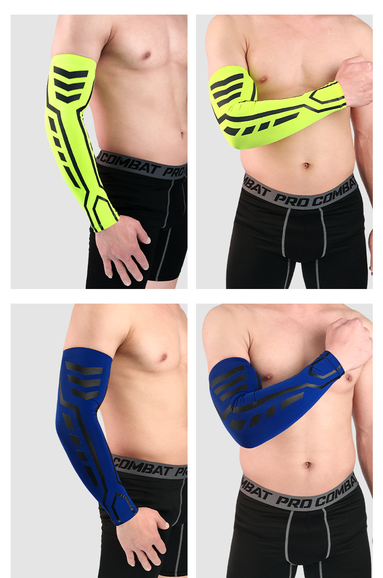 Elastic Pressure Sports Arm Sleeves Armguard Cuff Outdoor Basketball Cycling Badminton Fitness Sports Safety Protection Factory Authorized Wholesale Export