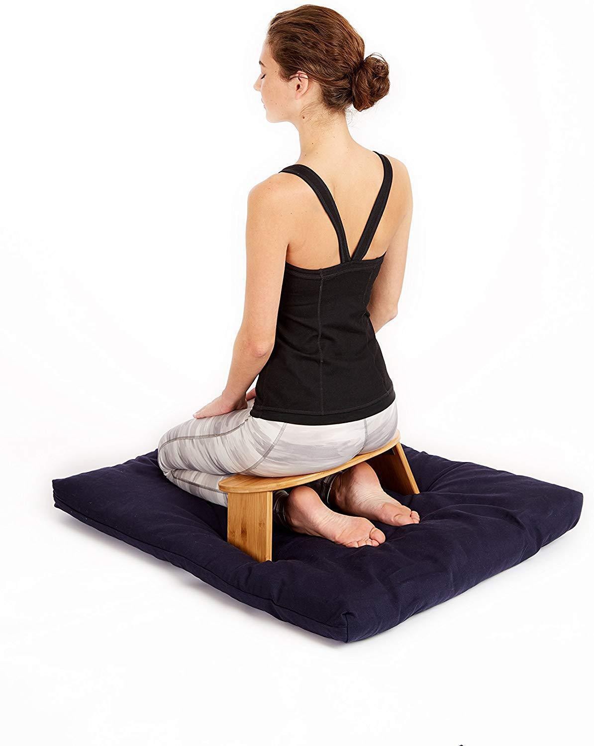 Ergonomic Solid Wood Meditation Bench Mindfulness Meditation Chair Prayer Kneeling Bench Yoga Chair Japanese Low Stool Portable Factory Outlet