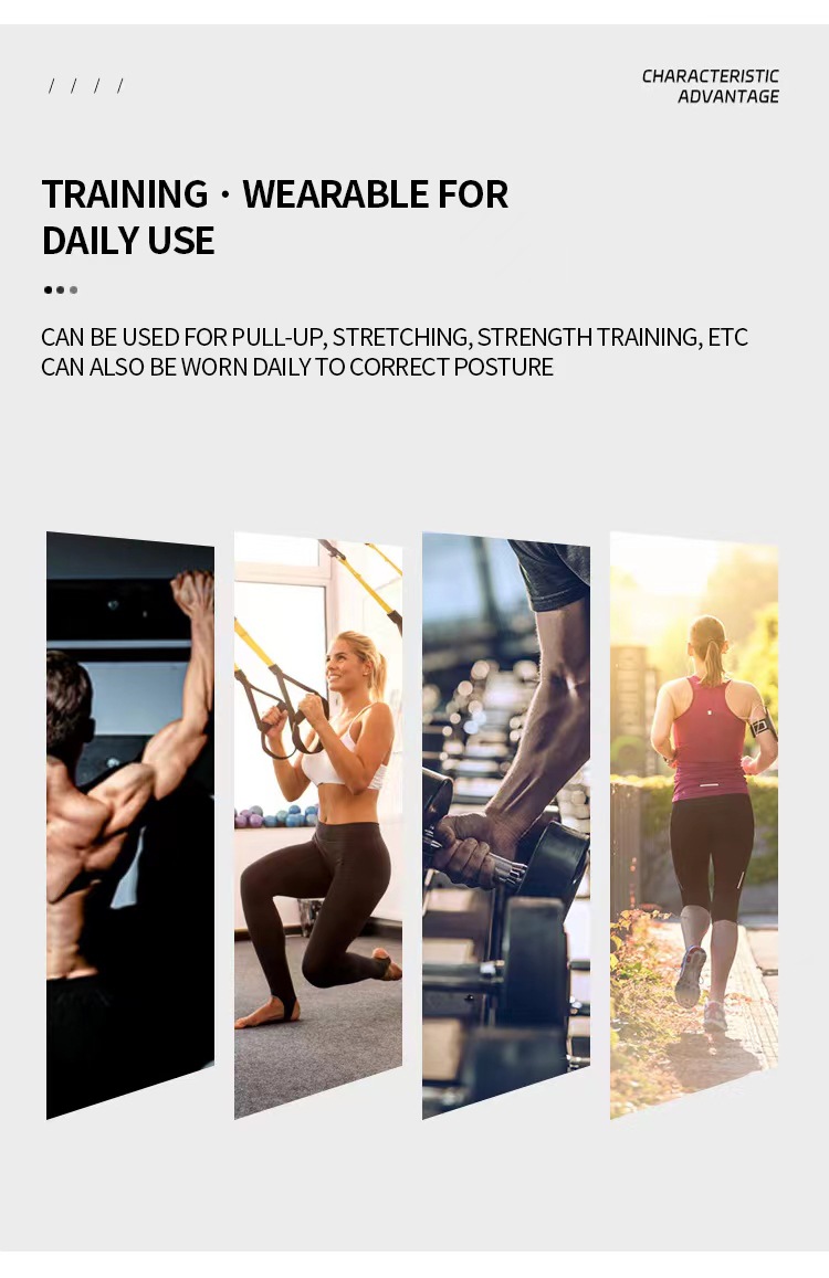 Exercise shoulder strap Lift chest straight back correction strap Open shoulder training aid strap gym training strap China-based Manufacturer