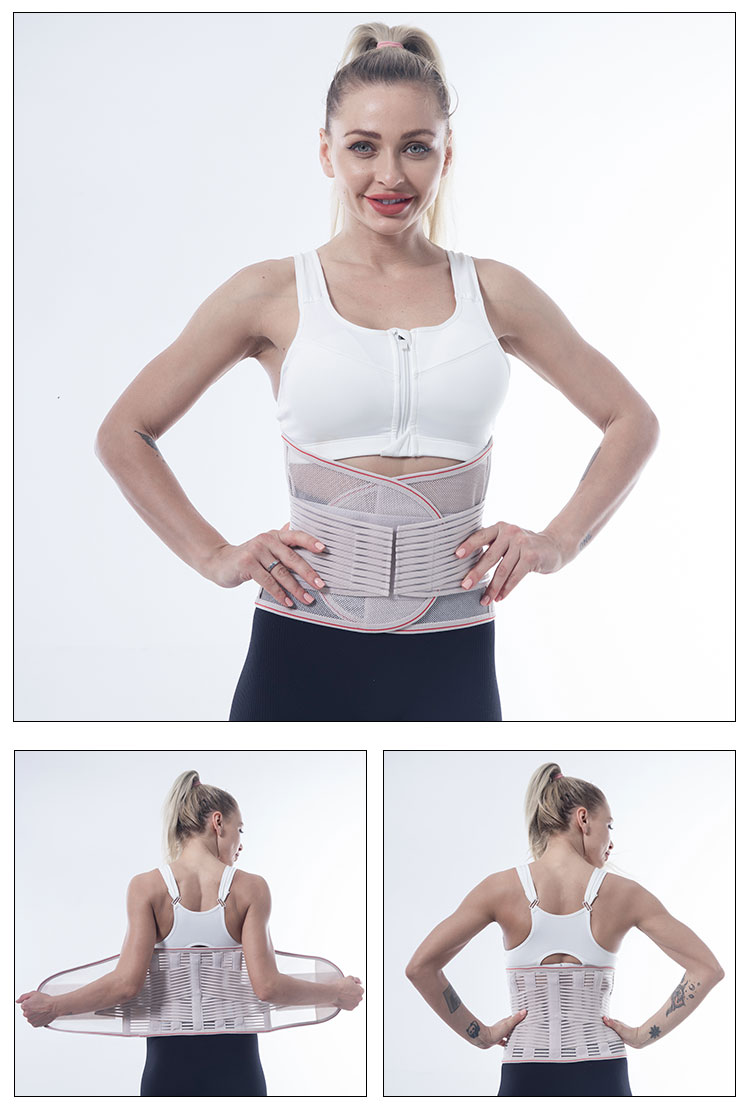 Factory Direct Sales Back Support  Mesh Back Brace Breathable Girdle Waist Support Trainer For Summer Mass Production B2B