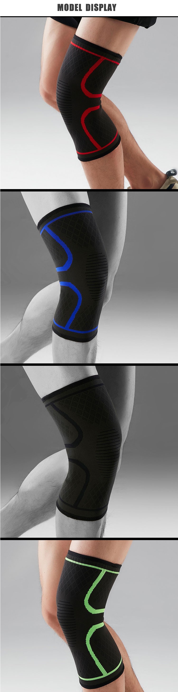 Factory Price 2019 Spandex Polyester Knee Sleeve for Men Women Sport Gym Biking Compress Basketball High-Volume Manufacturing
