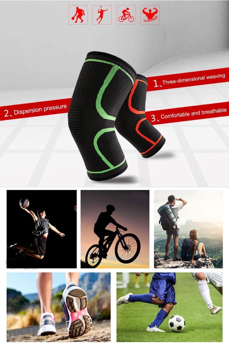 Factory Price 2019 Spandex Polyester Knee Sleeve for Men Women Sport Gym Biking Compress Basketball High-Volume Manufacturing