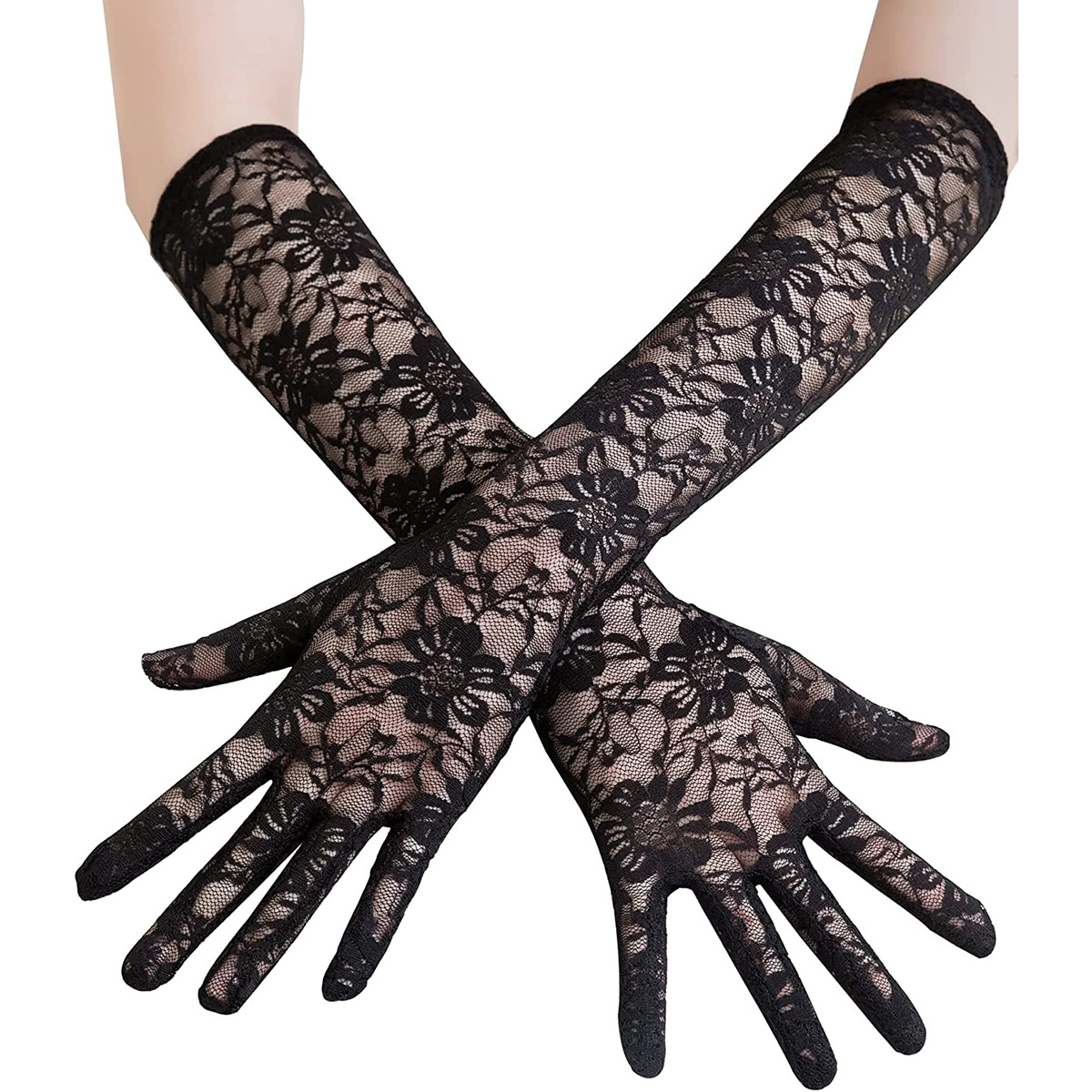 Fashion Lace flower Women's Long Gloves party festival wedding Long Women sexy gloves China Industrial Supplier Chain