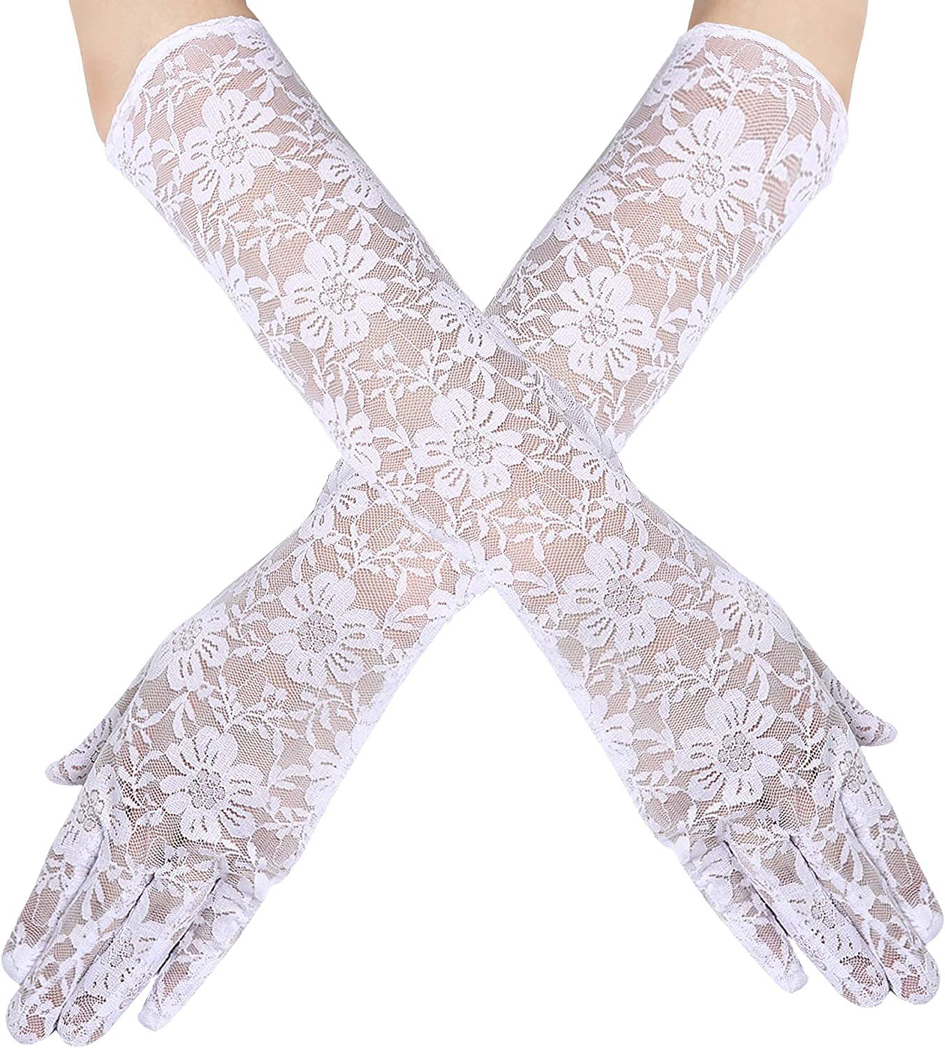 Fashion Lace flower Women's Long Gloves party festival wedding Long Women sexy gloves China Industrial Supplier Chain