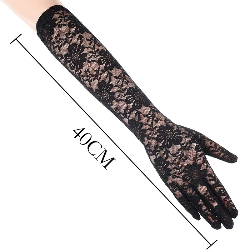 Fashion Lace flower Women's Long Gloves party festival wedding Long Women sexy gloves China Industrial Supplier Chain
