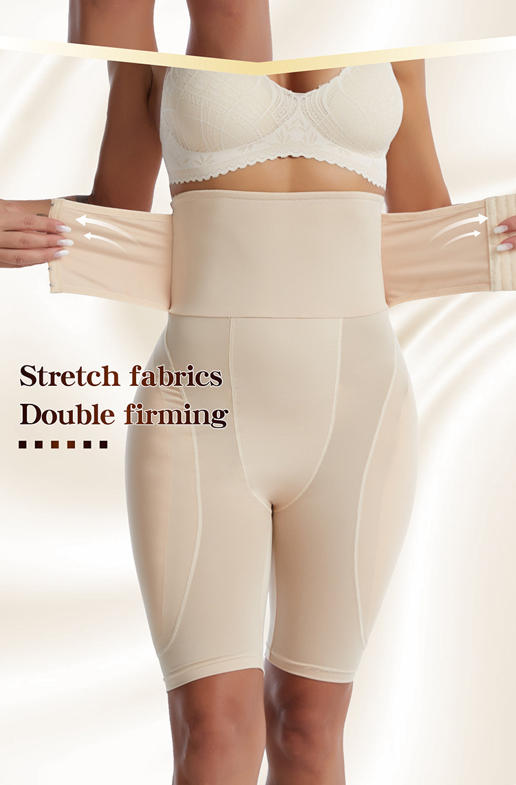 Female Sculpture High Waist Pants Buckle Tight Beauty Pants Sponge Cushion Firming Hips Firming Crotch Underpants Product Manufacturing