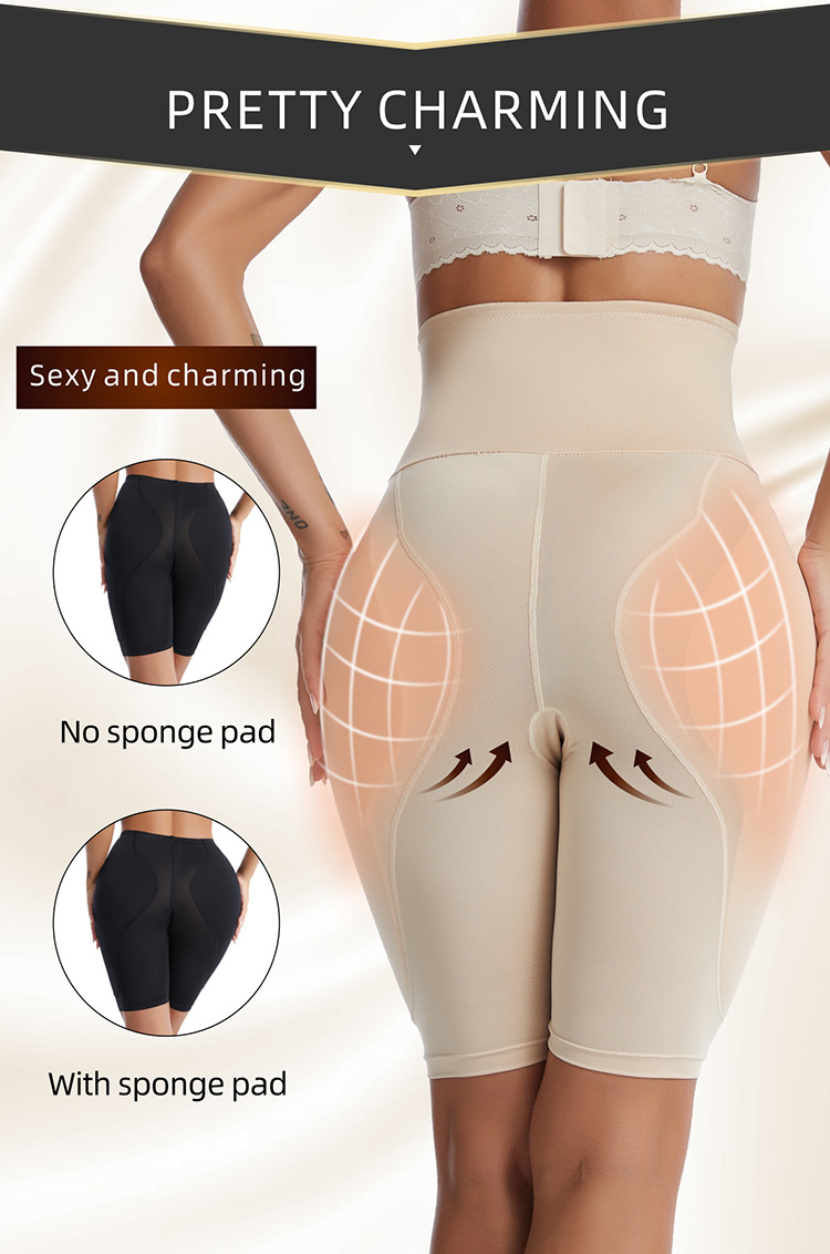 Female Sculpture High Waist Pants Buckle Tight Beauty Pants Sponge Cushion Firming Hips Firming Crotch Underpants Product Manufacturing
