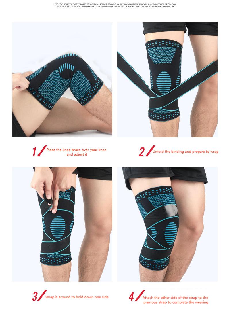 Fitness Compression Knee Brace Elastic Sport Breathable Knee Pad Sleeve for Basketball Volleyball Manufacturing Services Solutions