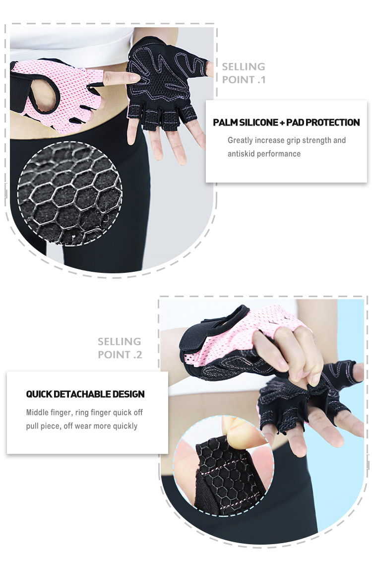 Fitness Half Finger Gloves for Men and Women Outdoor Sports Breathable Cycling Yoga Gloves for Gym Dumbbell Exercise China Manufacturing Distributor