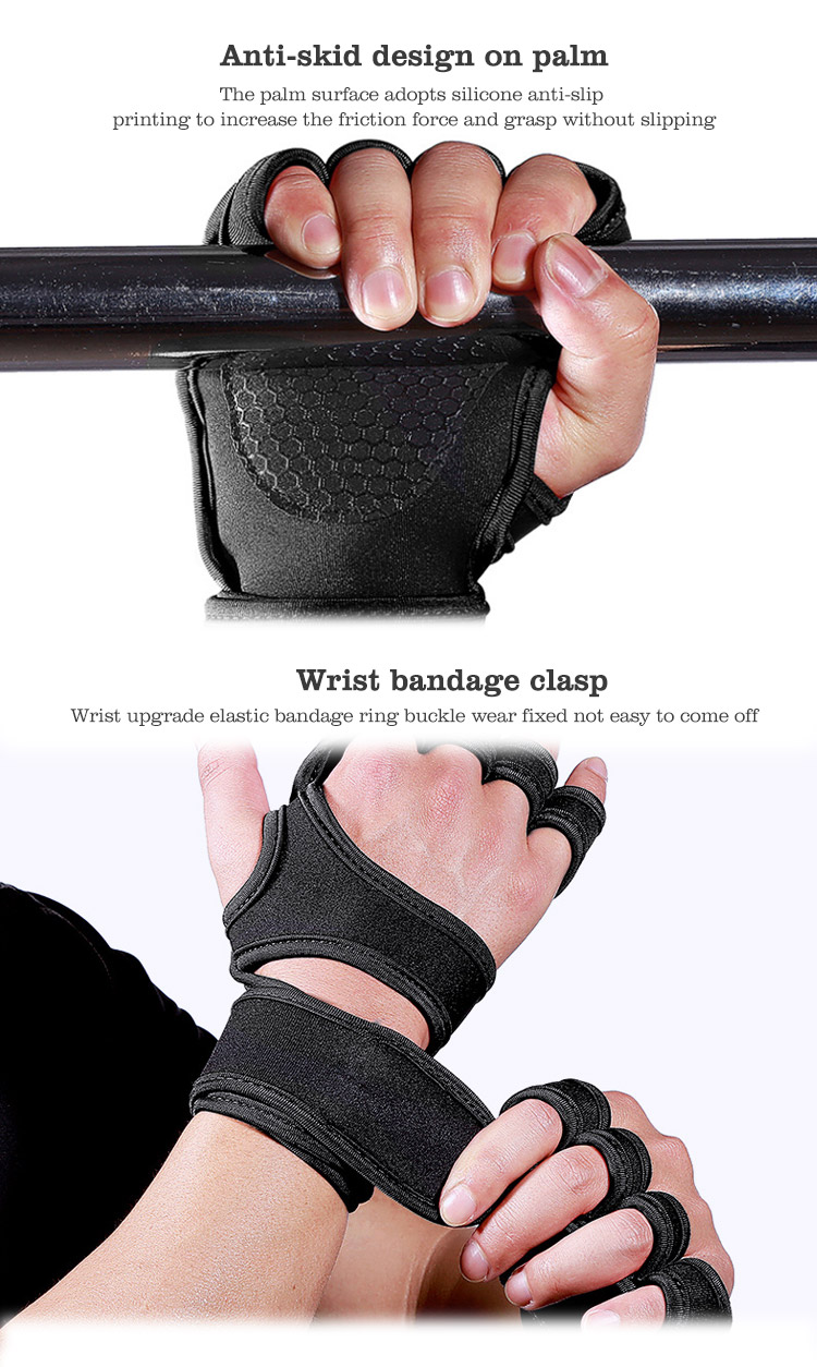 Fitness Training Anti slip Breathable Weightlifting Gym Cycling Half Finger Gloves Palm Protection Discount Wholesale