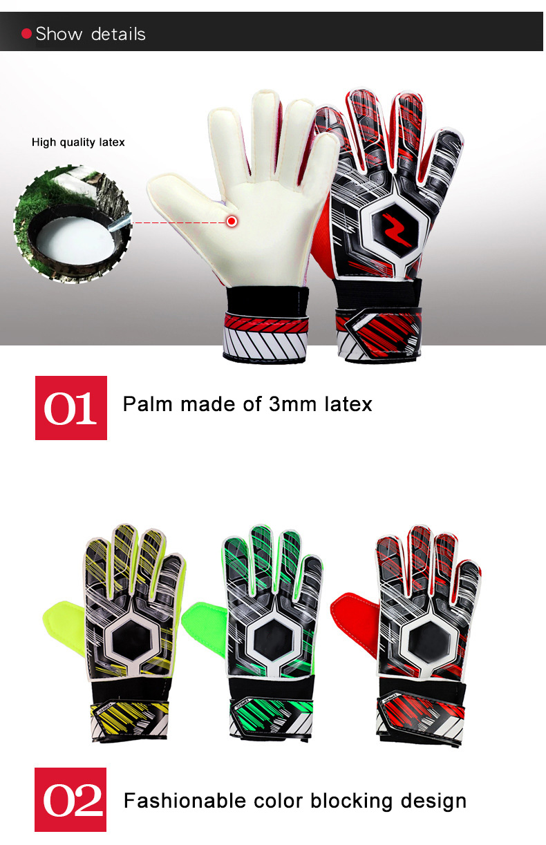 Goalie gloves Children adult anti-collision non-slip goalie gloves Breathable belt finger guard latex gloves Export-Oriented Factory