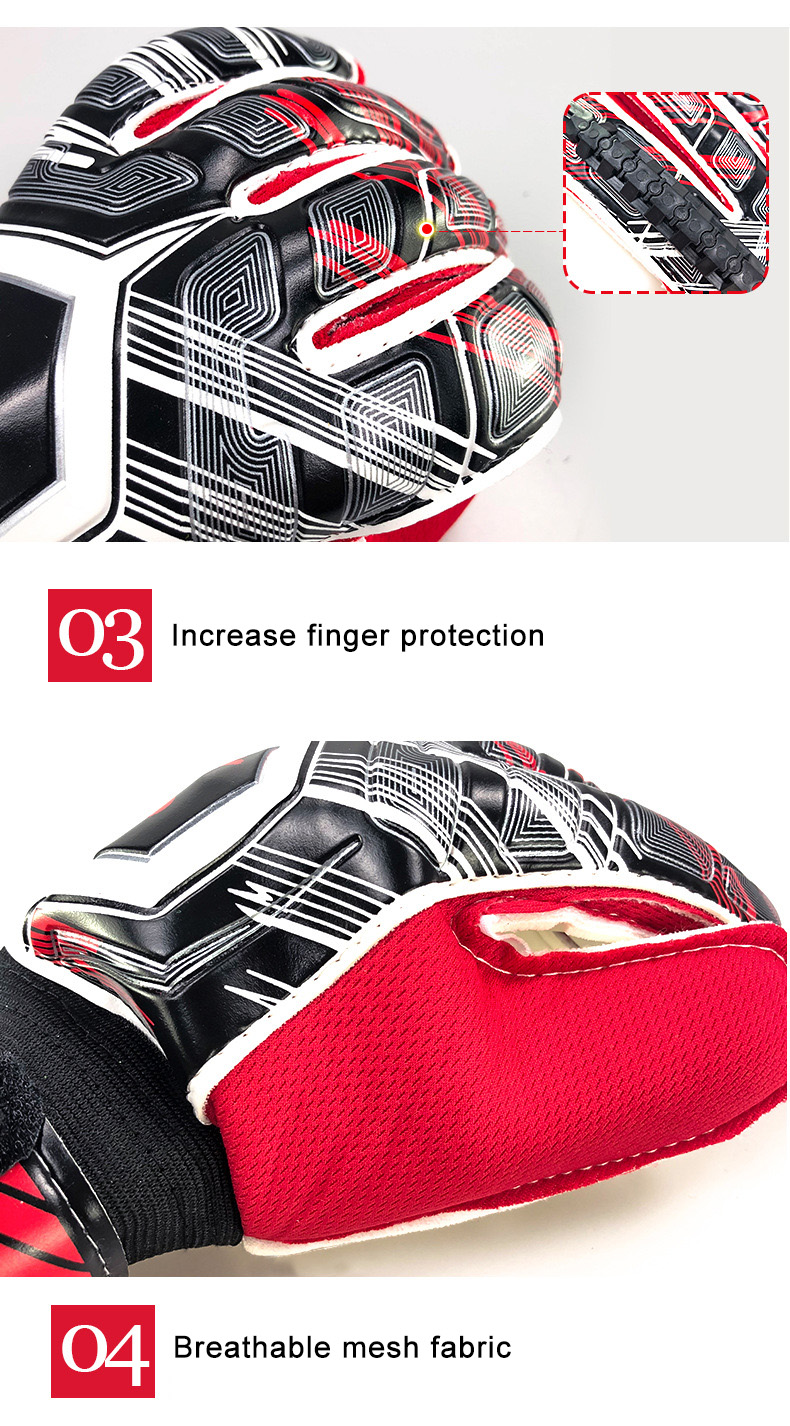 Goalie gloves Children adult anti-collision non-slip goalie gloves Breathable belt finger guard latex gloves Export-Oriented Factory