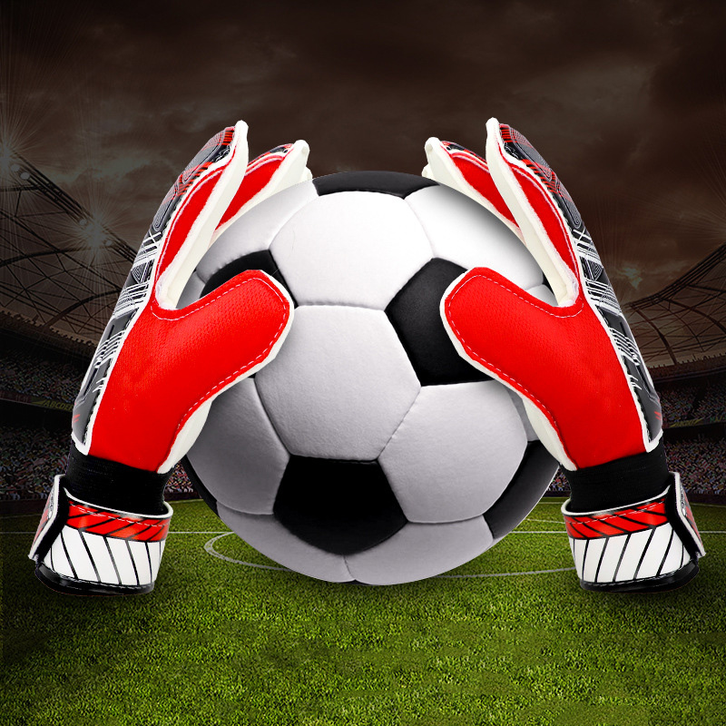 Goalie gloves Children adult anti-collision non-slip goalie gloves Breathable belt finger guard latex gloves Export-Oriented Factory