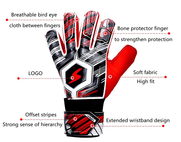 Goalkeeper gloves with fingertips adult children goalkeeper gloves thick latex slippery football training Custom Manufacturing Custom Solutions