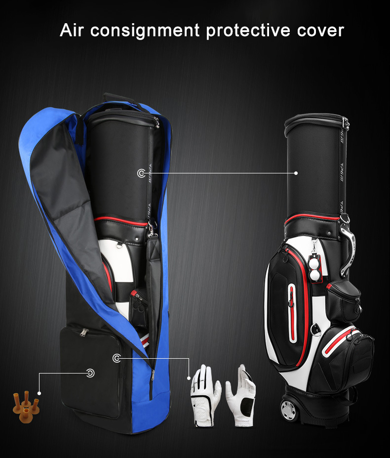 Golf Air bag golf bag with pulley single checked can be folded Golf Bag Wholesale Trade Supplier