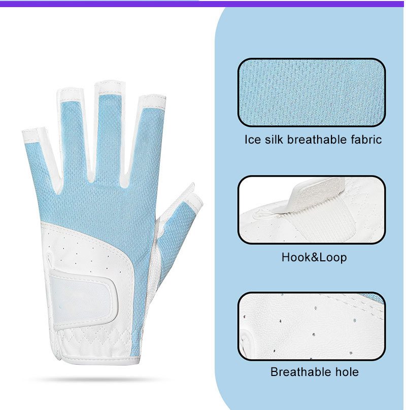 Golf ice silk breathable fabric fingerless gloves Non-slip wear gloves Wholesale B2B Pricing Custom Solutions