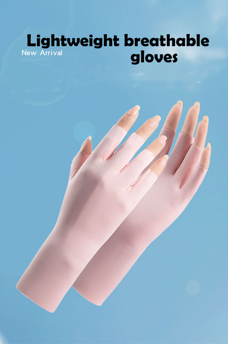 Half Fingers Gloves Anti Uv Radiation Protection Gloves Thin Fingerless Mitten Outdoor Driving Sunscreen Mittens Contract Manufacturing Trade