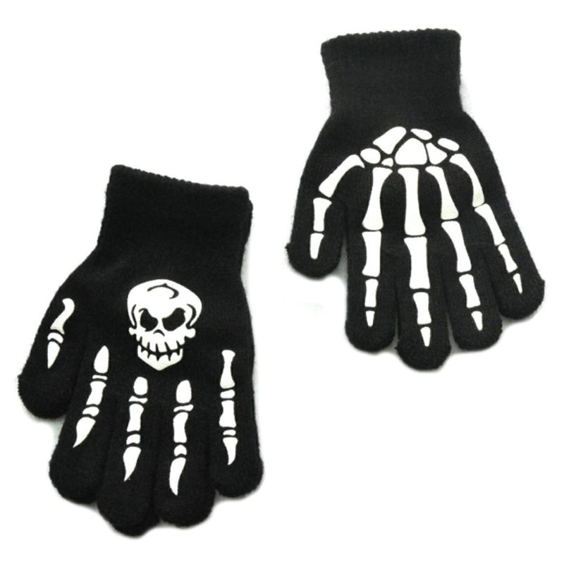 Halloween Horror Claw   Bone Skeleton Goth Anti Skid Rubber Non Slip Racing Riding Cycling Touch Screen Sports Winter Gloves Wholesale Factory Customization