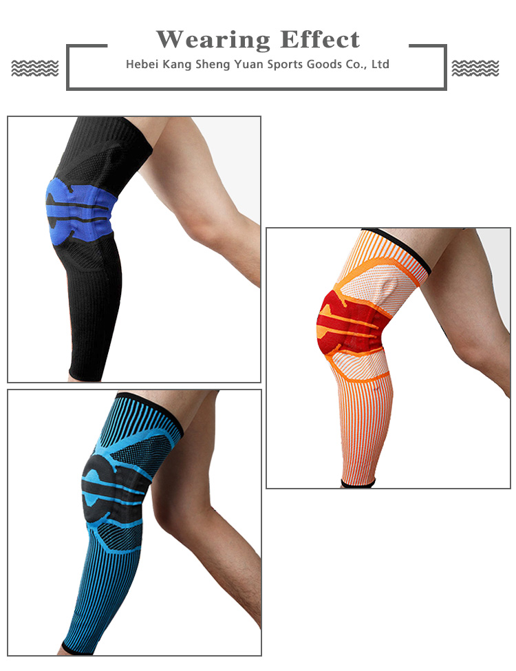 High Elastic 3D Knitting Gradient Decompression Knee Pads Larger Silica Gel Knee Sleeves Patella Protector for Sports Factory Authorized Wholesale Sourcing