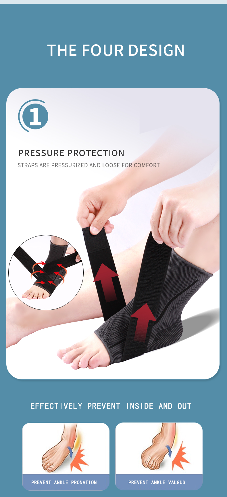 High Quality Compression Ankle Sleeve Ankle Brace Sports Protection Ankle Support Strap Factory Pricing Supply