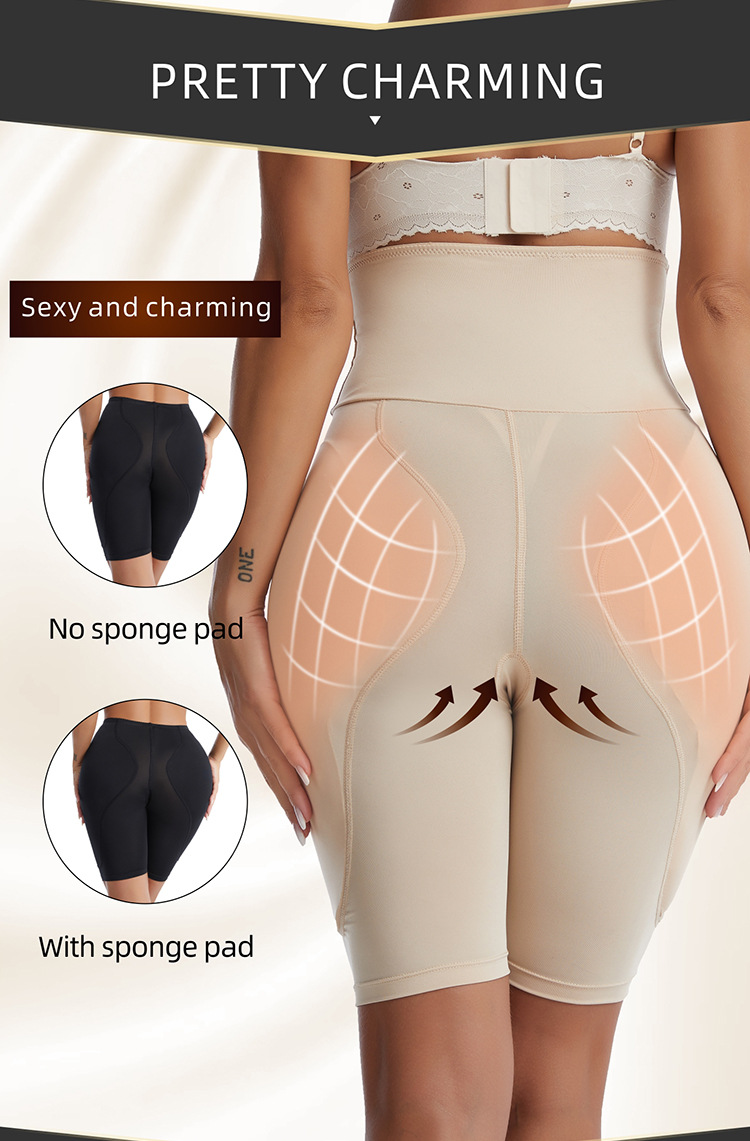 High-waisted flat Angle belly compression pants sponge cushion butt and hip and hip lift pants Shapering body tight briefs Private Label Manufacturing Innovation
