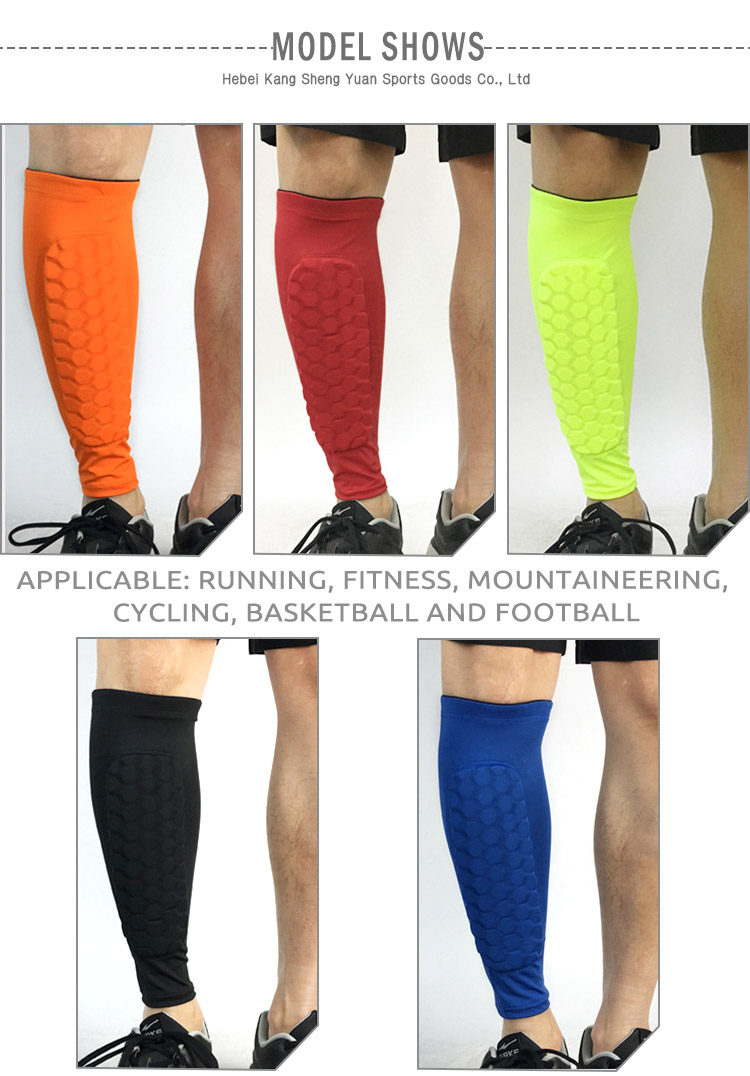 Honeycomb Football Leg Strap Brace Support Pads Calf Compression Sleeve Soccer Shin Guard Direct Trade Wholesale