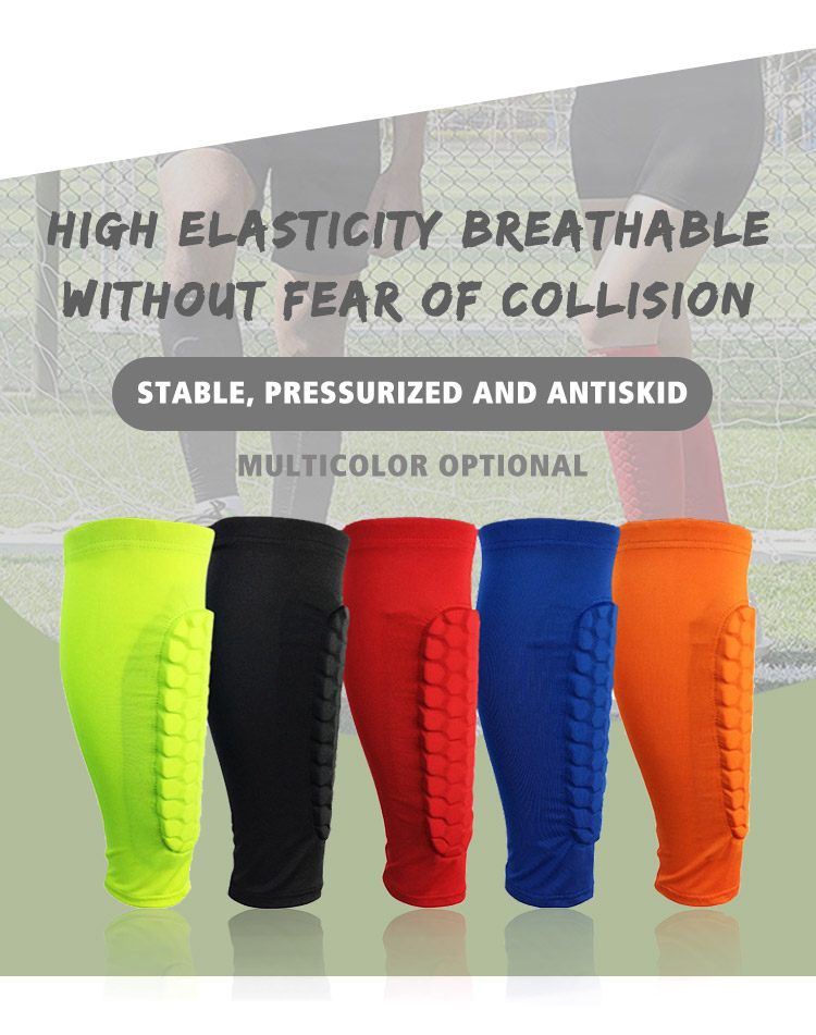 Honeycomb Football Leg Strap Brace Support Pads Calf Compression Sleeve Soccer Shin Guard Direct Trade Wholesale