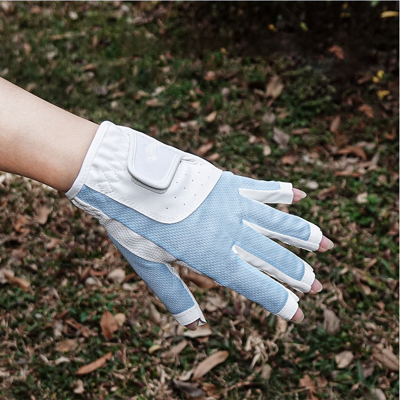 Ice silk breathable fabric fingerless gloves Non-slip and wear resistant golf gloves Manufacturer and Supplier