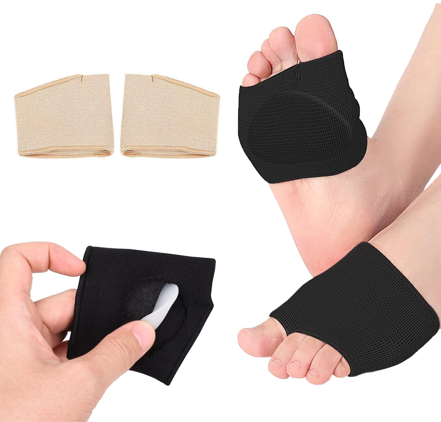 KSY Diabetic Feet care Metatarsal Sleeve Pads Half Toe Bunion Sleeve with Sole Forefoot Gel Pads Rapid Production Solutions Manufacturer