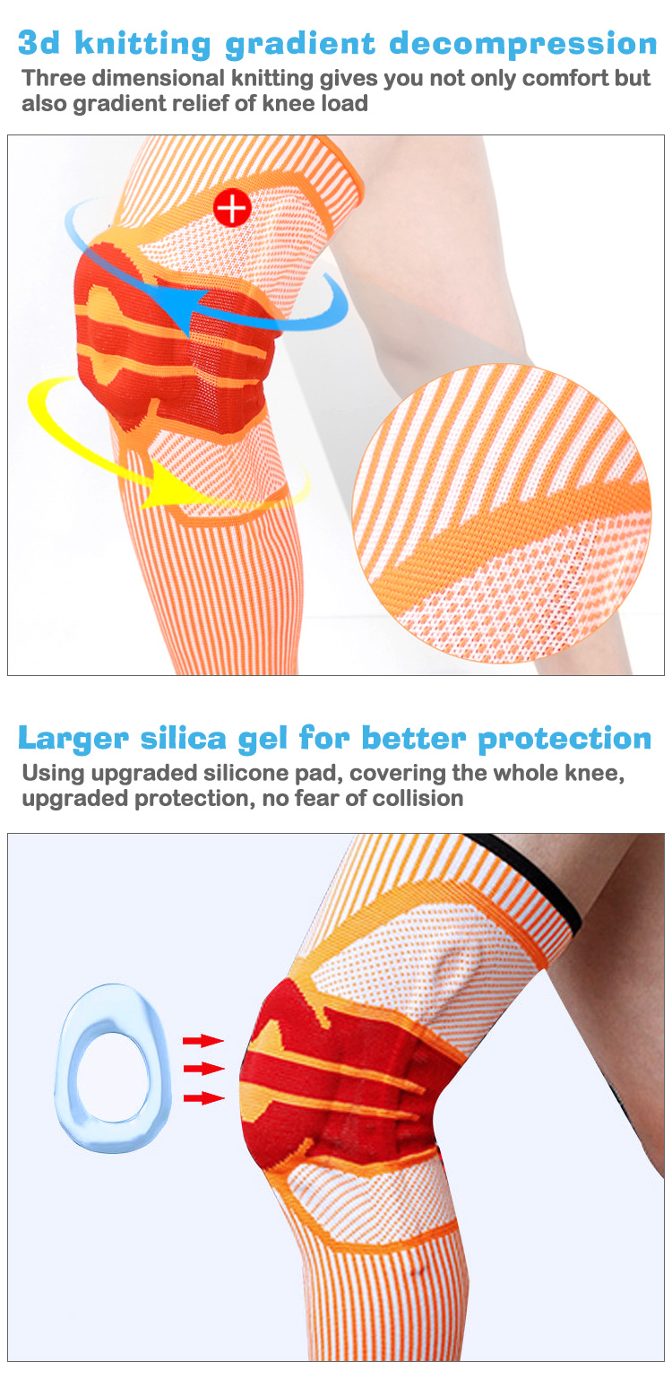 KSY Hot Selling Silicone Spring Protector Knee Pad Compression Elastic Knee Sleeve for Basketball Running China Supplier B2B