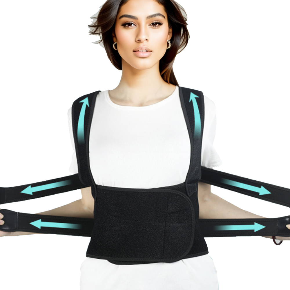 KSY Newest Straight Back Posture Corrector Shoulder Lumbar Brace Spine Support Belt Adjustable Corset Correction Body Improve Private Label Manufacturing