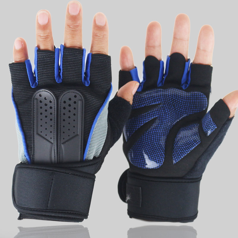 Long wrist brace fitness half-finger gloves Outdoor roller skating dumbbell weight lifting gloves Made in China Factory