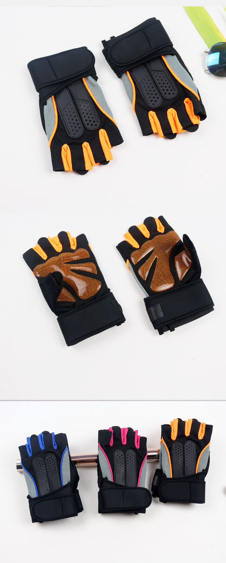 Long wrist brace fitness half-finger gloves Outdoor roller skating dumbbell weight lifting gloves Made in China Factory