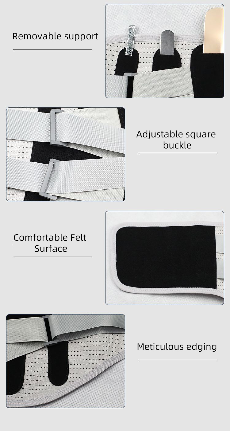 Lower Pain Relief Support Back Brace Adjustable waist back brace lumbar support belt with removable metal support Quality Manufacturing Processing