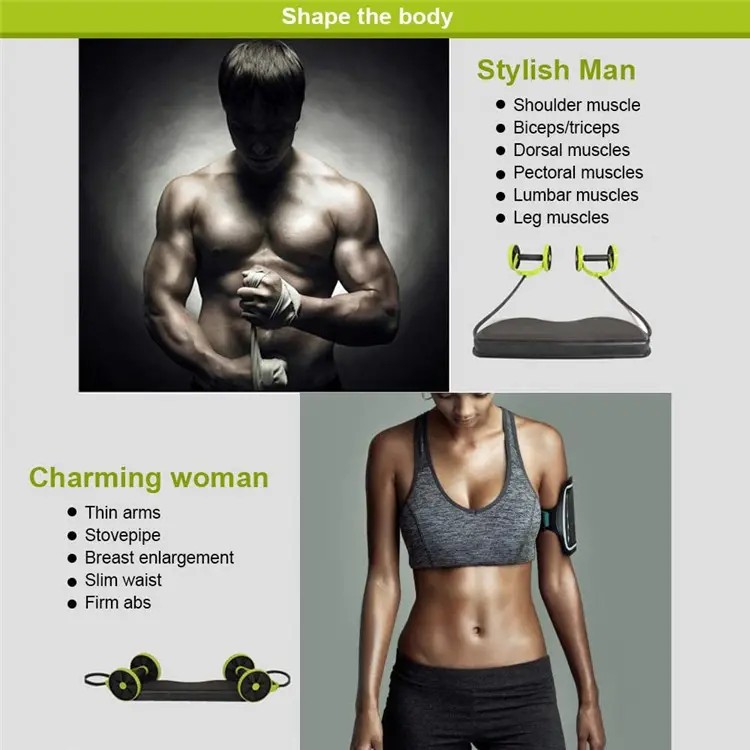 Multi-functional belly double wheel pull dumbbell fitness equipment home with twisted waist disc machine Export Wholesale
