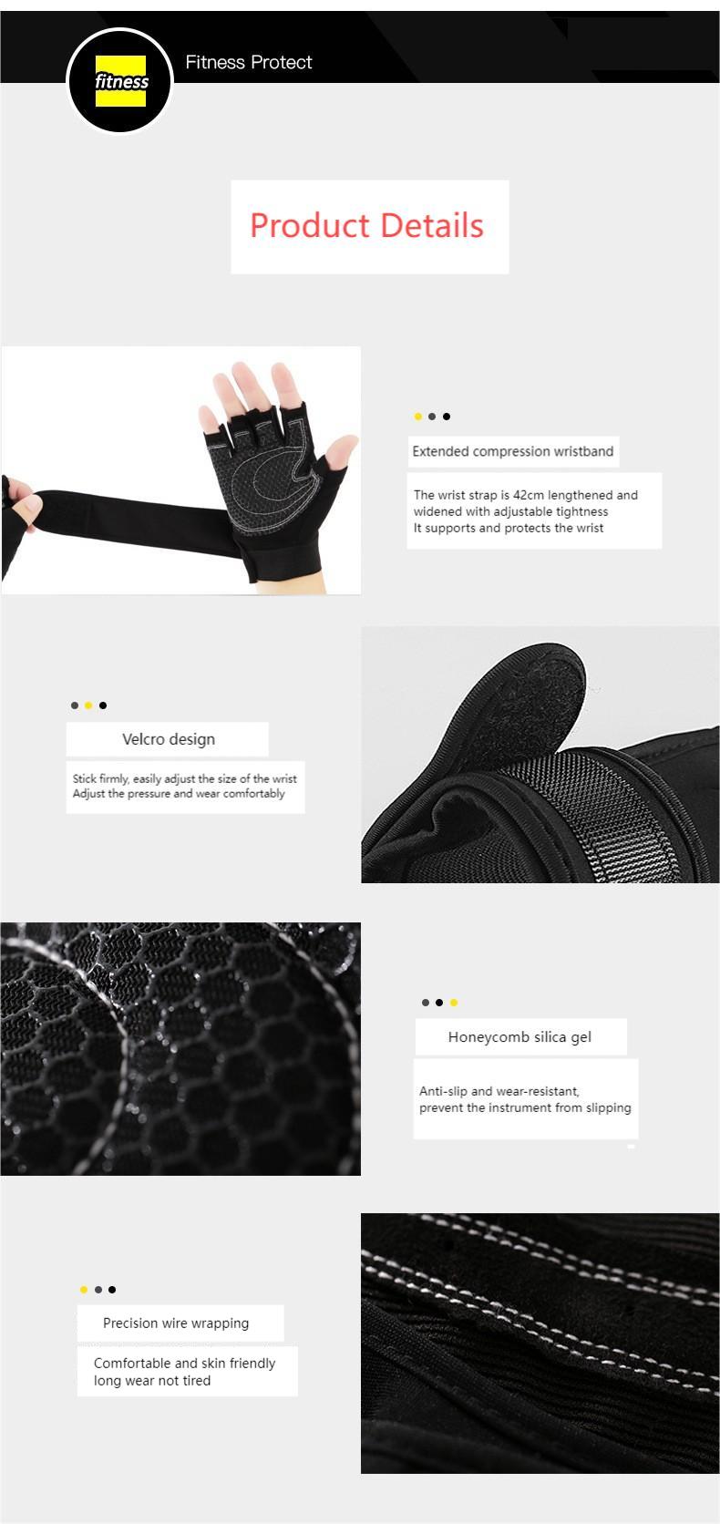New fitness gloves for men and women protective anti-slip wrist protection barbell cycling equipment half finger gloves OEM Manufacturer