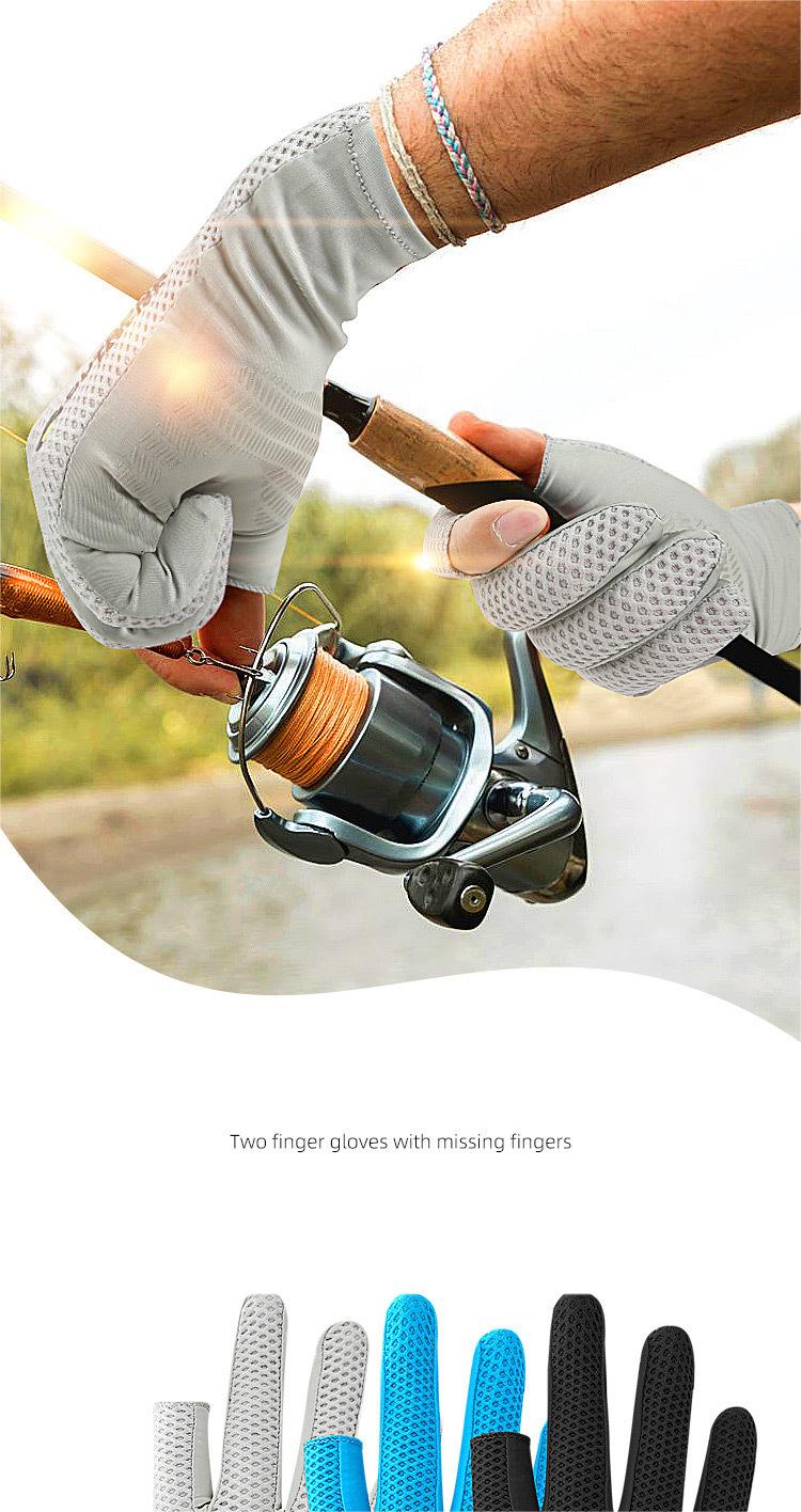 Outdoor mesh breathable gloves Thin leaky finger fishing non-slip quick dry cycling fitness gloves Factory to Consumer Services