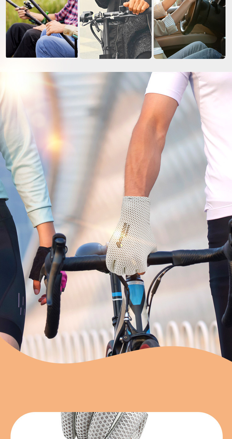 Outdoor mesh breathable gloves Thin leaky finger fishing non-slip quick dry cycling fitness gloves Factory to Consumer Services