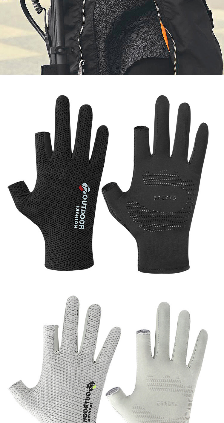 Outdoor mesh breathable gloves Thin leaky finger fishing non-slip quick dry cycling fitness gloves Factory to Consumer Services