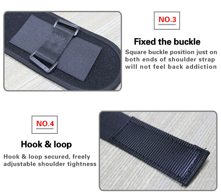 Outdoors Sports Shoulder Supports Back Brace Posture Corrector Black OEM Customized Logo China Exporter