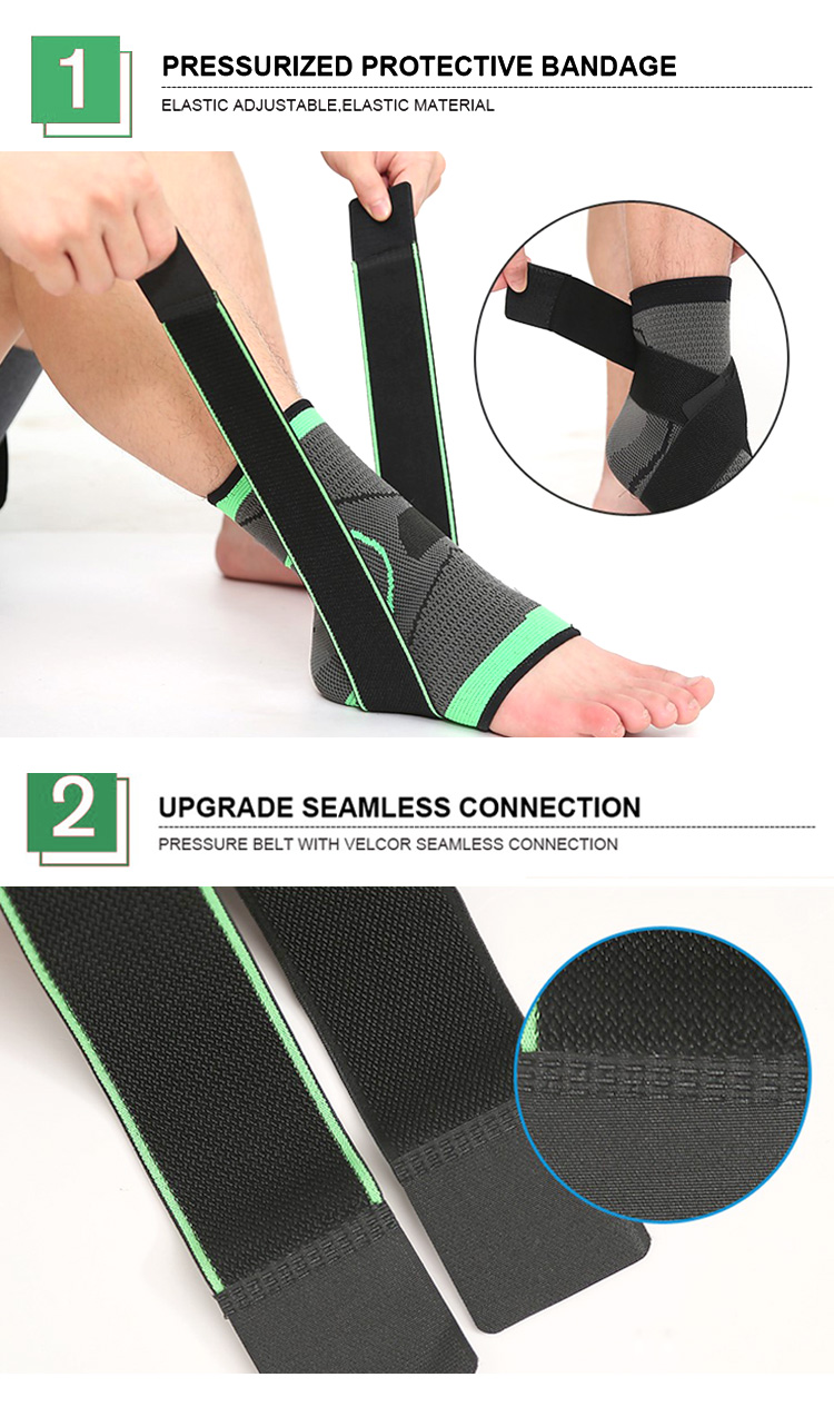 Polyester Breathable Ankle Brace Compression Sleeve Ankle Support For Sport Protection Production Wholesale Outlet