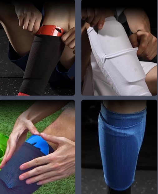 Professional Football Mesh Fabric breathable brace support sleeve With Pocket Protect Shin Quality Manufacturing Processing