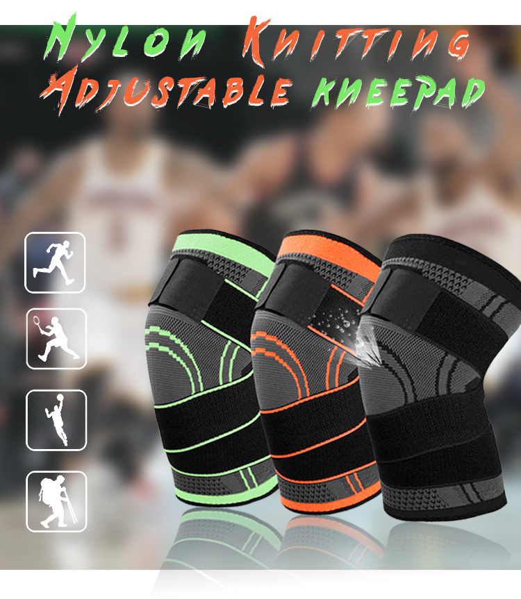 Protection Knee Elastic Nylon Knee Pads Sleeve Compression Knee With Belt For Sports And Fitness Manufacturing Solutions Production