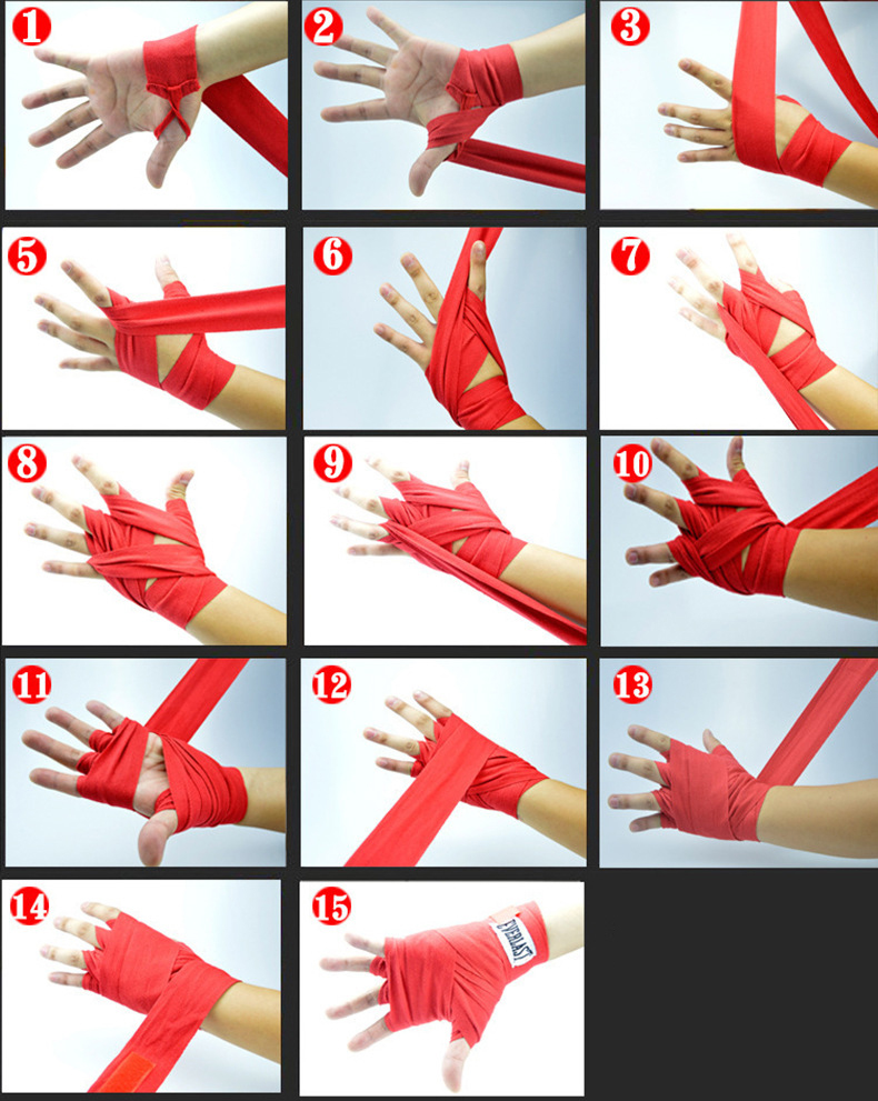 Pure cotton boxing bandage sports fitness resistance band Wicking sweat elastic hand protector help boxing strap Wholesale Manufacturer Supply