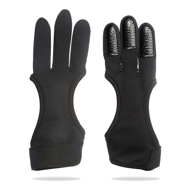 Shooting Gloves Sports Three Finger Breathable Bow and Arrow Competitive Hand Protection Archery Gloves Export-Oriented Factory Manufacturer