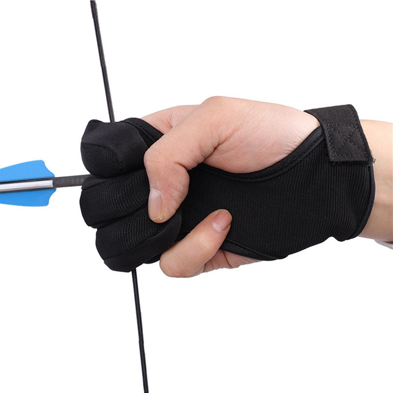 Shooting Gloves Sports Three Finger Breathable Bow and Arrow Competitive Hand Protection Archery Gloves Export-Oriented Factory Manufacturer